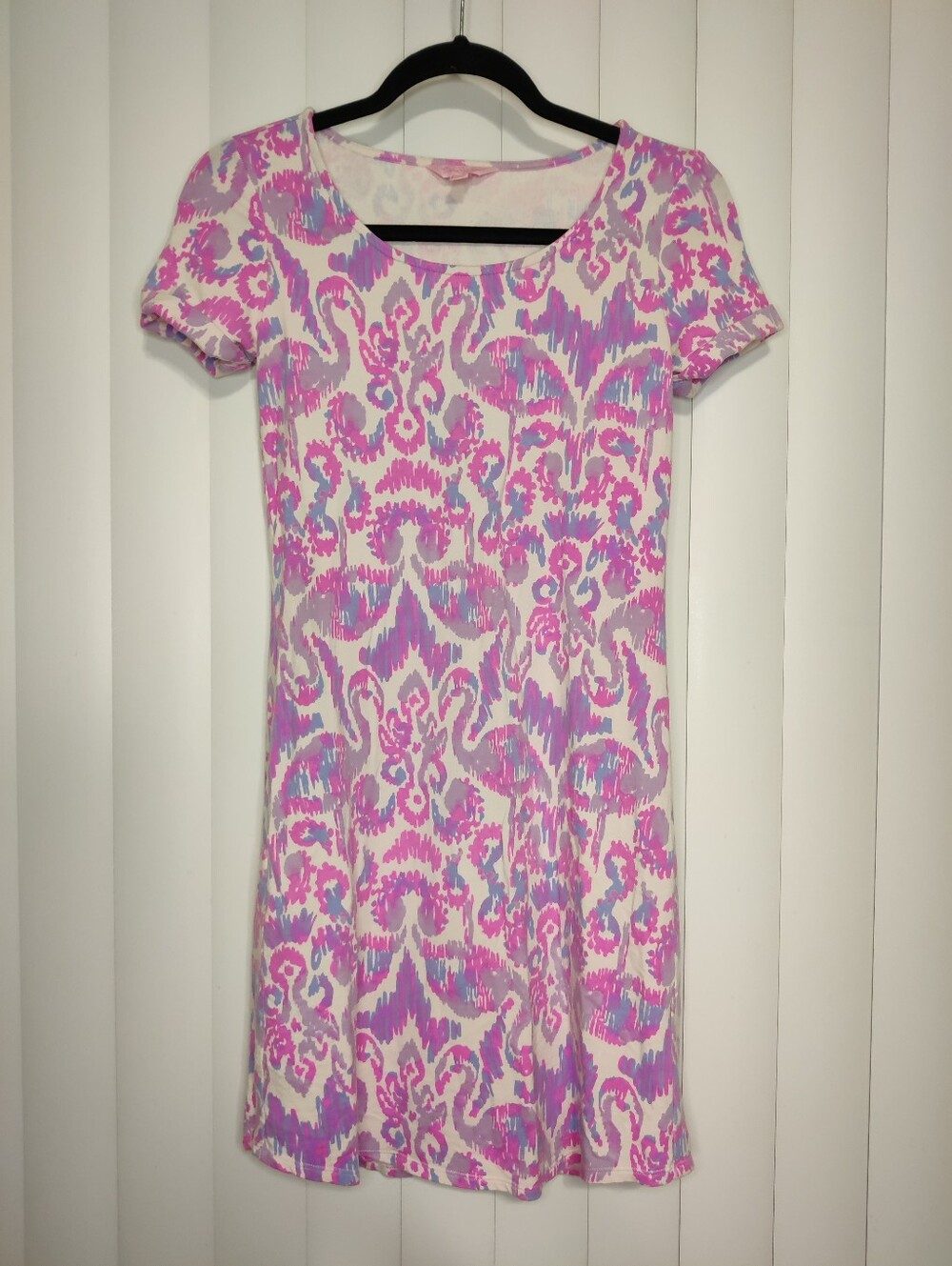 Lilly Pulitzer Tammy Dress featuring a vibrant pink and purple Flamingo Pattern